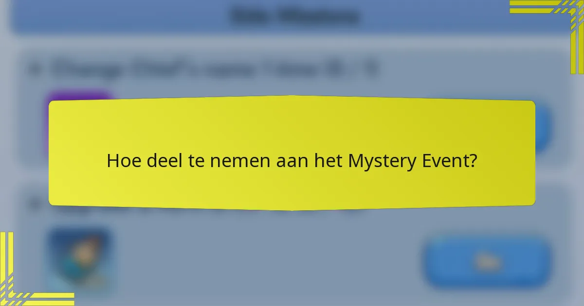 Hoe deel te nemen aan het Mystery Event?